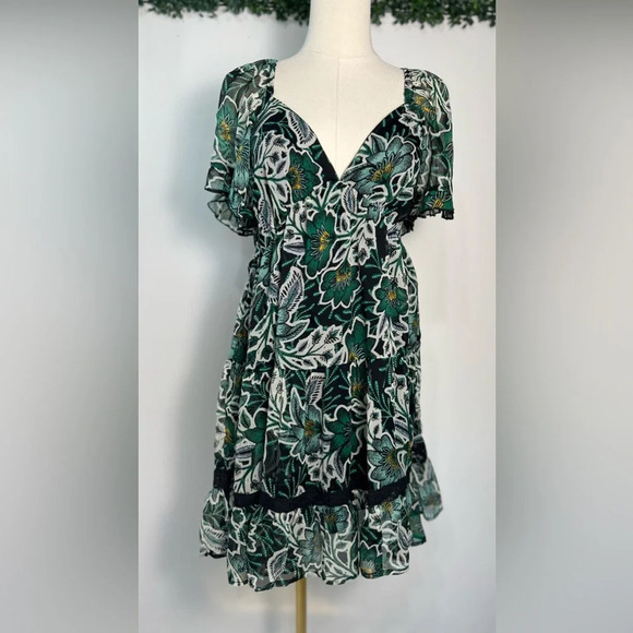 NWT BAND OF THE FREE Emerald Maisie Floral Mini Dress Size Small - Picture 3 of 16